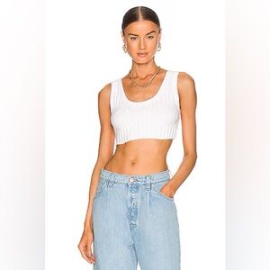 Cotton Citizen Classic White Ribbed Crop Top